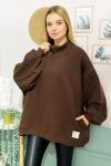 150033 Oversize Sardonlu Sweatshirt